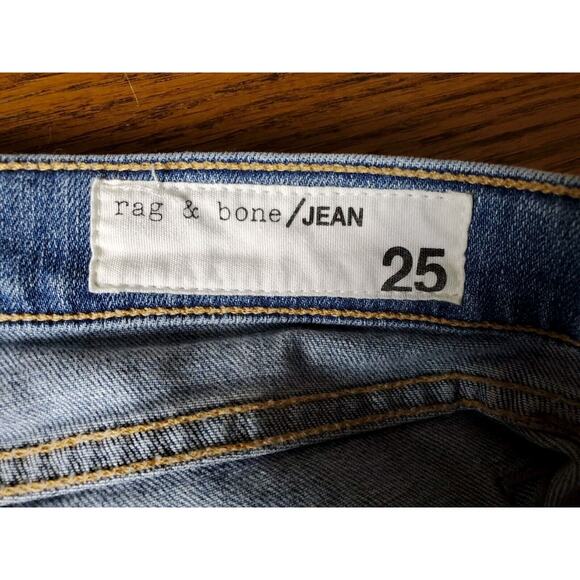 Rag & Bone 25 Destroyed Jeans DRE Brigade Medium Wash Low Rise Distressed - Picture 5 of 15